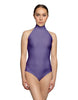 Solid Lycra Halter Leotard Low Back