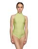 Solid Lycra Halter Leotard Low Back