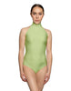 Solid Lycra Halter Leotard Low Back