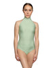 Solid Lycra Halter Leotard Low Back