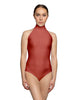 Solid Lycra Halter Leotard Low Back