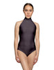 Solid Lycra Halter Leotard Low Back