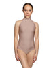 Solid Lycra Halter Leotard Low Back