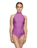 Solid Lycra Halter Leotard Low Back