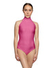 Solid Lycra Halter Leotard Low Back