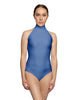 Solid Lycra Halter Leotard Low Back