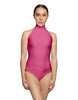 Solid Lycra Halter Leotard Low Back