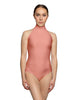 Solid Lycra Halter Leotard Low Back