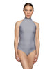 Solid Lycra Halter Leotard with Keyhole Back