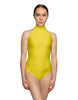 Solid Lycra Halter Leotard with Keyhole Back