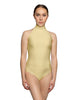 Solid Lycra Halter Leotard with Keyhole Back