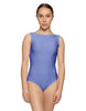 Solid Lycra Boatneck Tank Leotard with High Back