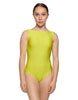 Solid Lycra Boatneck Tank Leotard with High Back