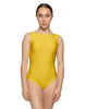 Solid Lycra Boatneck Tank Leotard with High Back