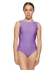 Solid Lycra Boatneck Tank Leotard with High Back