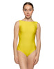 Solid Lycra Boatneck Tank Leotard with High Back