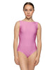 Solid Lycra Boatneck Tank Leotard with High Back
