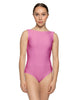 Solid Lycra Boatneck Tank Leotard with High Back