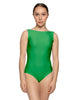 Solid Lycra Boatneck Tank Leotard with High Back