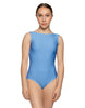 Solid Lycra Boatneck Tank Leotard with High Back