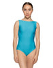 Solid Lycra Boatneck Tank Leotard with High Back