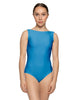 Solid Lycra Boatneck Tank Leotard with High Back