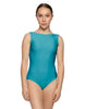 Solid Lycra Boatneck Tank Leotard with High Back