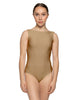 Solid Lycra Boatneck Tank Leotard with High Back