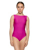 Solid Lycra Boatneck Tank Leotard with High Back