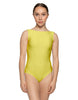 Solid Lycra Boatneck Tank Leotard with High Back