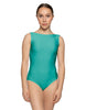 Solid Lycra Boatneck Tank Leotard with High Back