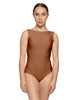 Solid Lycra Boatneck Tank Leotard with High Back