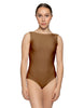 Solid Lycra Boatneck Tank Leotard with High Back