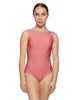 Solid Lycra Boatneck Tank Leotard with High Back