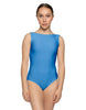 Solid Lycra Boatneck Tank Leotard with High Back