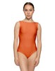 Solid Lycra Boatneck Tank Leotard with High Back