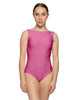 Solid Lycra Boatneck Tank Leotard with High Back