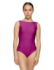 Solid Lycra Boatneck Tank Leotard with High Back