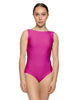Solid Lycra Boatneck Tank Leotard with High Back