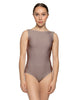Solid Lycra Boatneck Tank Leotard with High Back