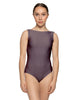 Solid Lycra Boatneck Tank Leotard with High Back