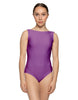 Solid Lycra Boatneck Tank Leotard with High Back
