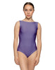 Solid Lycra Boatneck Tank Leotard with High Back