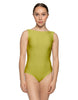 Solid Lycra Boatneck Tank Leotard with High Back
