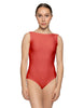 Solid Lycra Boatneck Tank Leotard with High Back