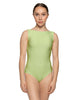 Solid Lycra Boatneck Tank Leotard with High Back