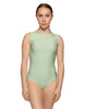 Solid Lycra Boatneck Tank Leotard with High Back