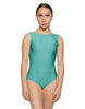 Solid Lycra Boatneck Tank Leotard with High Back
