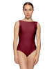 Solid Lycra Boatneck Tank Leotard with High Back