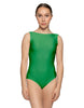 Solid Lycra Boatneck Tank Leotard with High Back